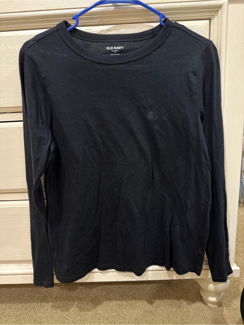 Old Navy Men Long Sleeve Crewneck Shirt - Black